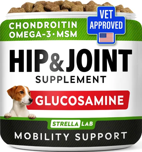 Vista 12 de Glucosamina avanzada para perros, condroitina y MSM suplemento masticable para articulaciones de cadera