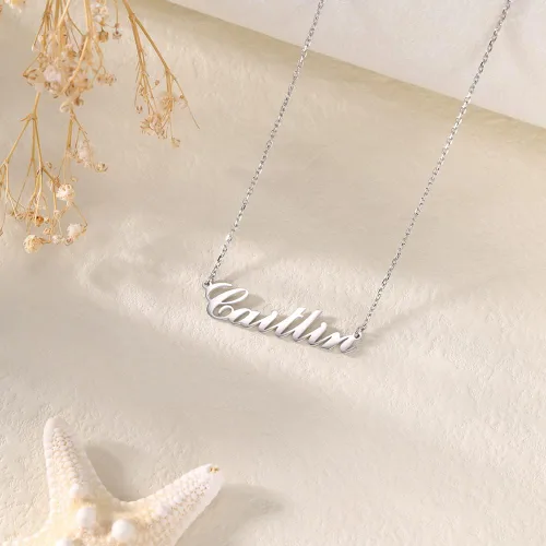 Vista 4 de Dreamdecor - Collar con dije, nombre personalizado, plata de ley, regalo de joyería para mujer