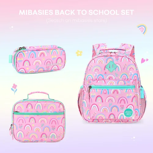 Vista 8 de mibasies Mochila escolar para niñas y niños, mochila escolar para preescolar y primaria.., Arco iris, Mochilas Daypack