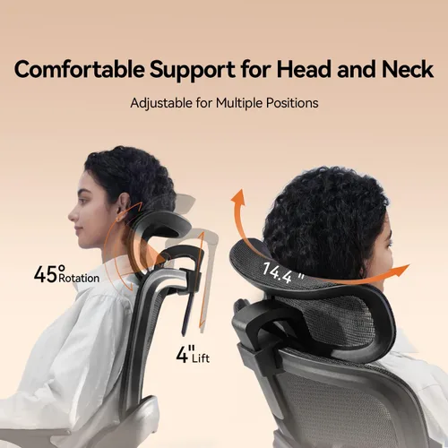 Vista 7 de SIHOO Silla de oficina ergonómica de malla B100 con soporte lumbar Negro