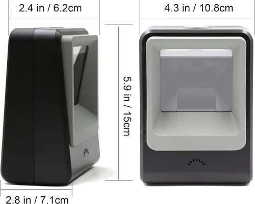 Vista 5 de TEEMI TMSL-60 - Escáner de código de barras 1D/2D, escritorio manos libres USB, color negro Cable USB, omnidireccional, captura de pantalla