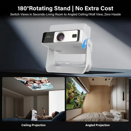 Vista 9 de Smart Projector【TouchScreen/Built-in APPs/Auto Focus Keystone】 4K Support with wifi and bluetooth Outdoor Projector, Dual-Screen Sync, for Home