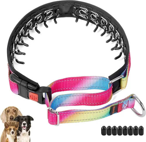 Vista 8 de Mayerzon Martingala - Collar de púa para perro sin tirones, collar personalizado con patrones geométricos para perros grandes, medianos y pequeños