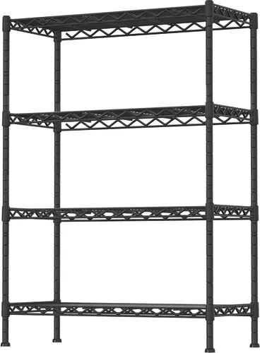 Vista 7 de Soywey Estantes de Almacenamiento Ajustables de Servicio Pesado de 3 Estantes, 36" An x 14" Pr x 35.8" Al, Organizador de Rejilla Metálica