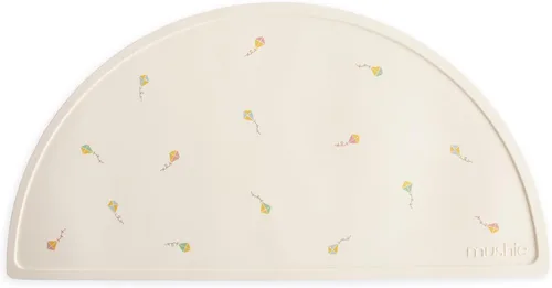Vista 35 de mushie Mantel individual de silicona para niños, diseño antideslizante sin BPA (margarita negra)
