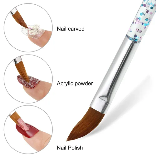 Vista 5 de Mudder Juego de 10 pinceles para arte de uñas, pinceles para delineadores de uñas finas para tallar en gel, pintura, limpieza, dibujo, acrílico