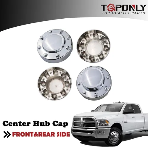 Vista 2 de TQPONLY Tapa central cromada de doble rueda Compatible con accesorios Dodge Ram 3500 2011-2018 Llanta de aleación de 1 tonelada DRW 8 Lug 10