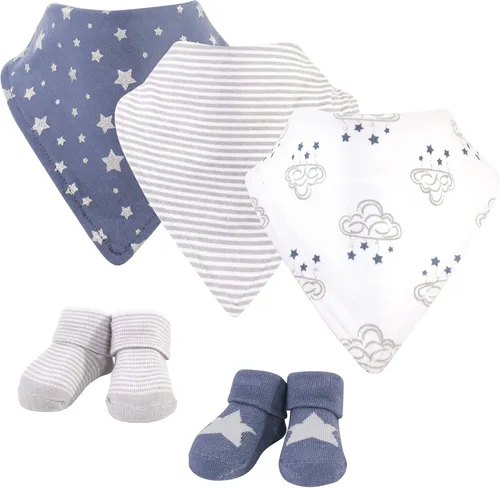 Vista 24 de Hudson Baby Conjunto de babero y calcetines unisex de algodón para bebé