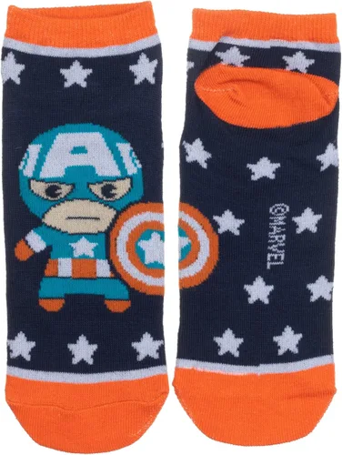 Vista 2 de Marvel Comics The Avengers Chibi - Paquete de 6 calcetines tobilleros para mujer Negro M
