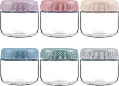 Vista 8 de NETANY Recipientes de vidrio para aderezo de ensalada de 2 onzas, paquete de 6 recipientes pequeños para salsa con tapas y mini recipientes