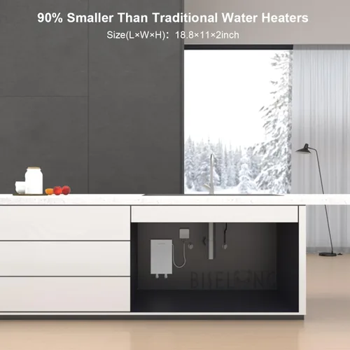 Vista 7 de Calentador de agua eléctrico instantáneo sin tanque, 3.5 KW, 110/120 V, pequeño, un calentador de agua de ahorro de energía, adecuado para grifos