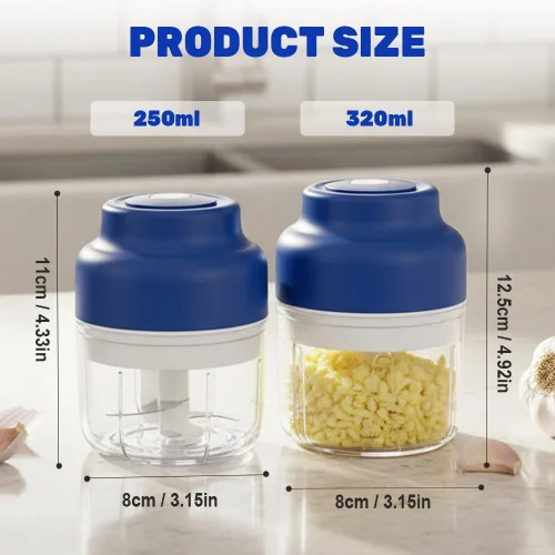 Vista 5 de 2026 Mejora Eléctrica Mini Picador de Ajos, Procesador de Alimentos Portátil con Carga USB y Picador de Vegetales, Molinillo de Verduras para Ajos