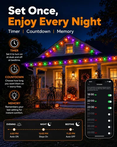 Vista 8 de Cadena de luces de Navidad Smart RGB C9 de 33 pies con 50 LED