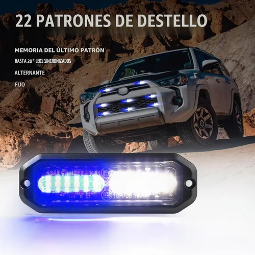 Vista 4 de WINECO Luces de policía para vehículos, 8PCS LED de Montaje en Superficie Luces Estroboscópicas Kit de Seguridad de Emergencia Advertencia Parrilla