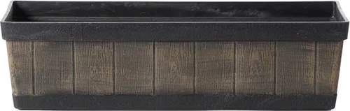 Vista 8 de Gardenised QI004121.L - Maceta rectangular de plástico para exteriores e interiores, maceta para plantar verduras o flores, marrón grande