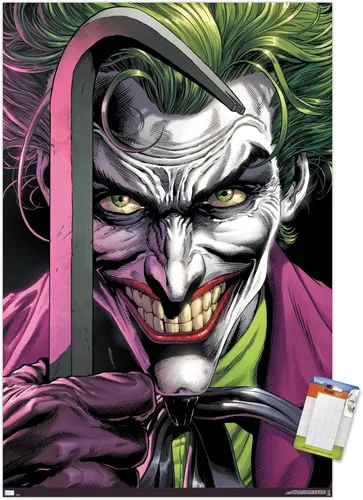 Vista 10 de Trends International DC Comics The Joker - Póster de pared con barra de palanca, 22.4 pulgadas de largo x 14.7 W, versión enmarcada de madera