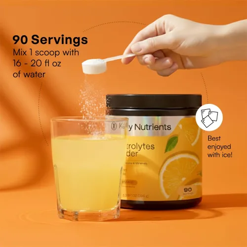 Vista 50 de KEY NUTRIENTS Electrolitos en polvo sin azúcar, limonada de maracuyá con 6 electrolitos y minerales, fibra prebiótica y polvos de hidratación
