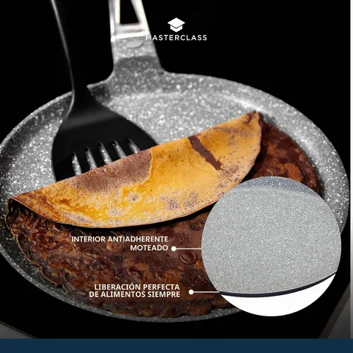 Vista 6 de MasterClass MCMCP28 - Sartén antiadherente de aluminio fundido para inducción, 28 cm (11"), color gris