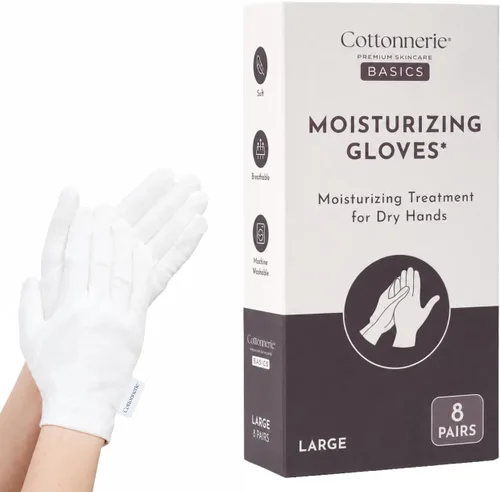 Vista 12 de 4 Pairs Cottonnerie Original Cotton Gloves for Dry Hands Sleeping, Moisturizing Gloves Overnight, Hand Moisturizer Gloves, Moisture Gloves for Dry