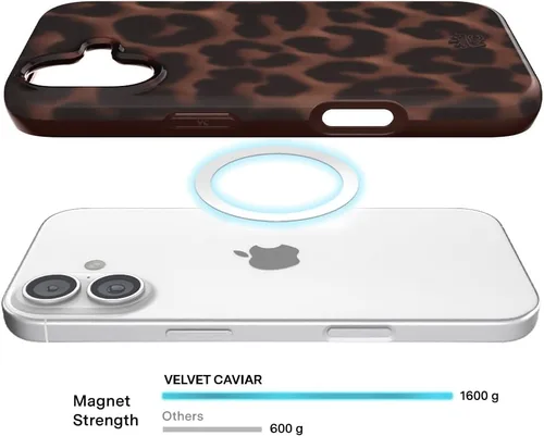 Vista 1248 de VELVET CAVIAR Funda para iPhone 15, compatible con MagSafe, probada contra caídas de 10 pies, fundas protectoras de diseño, leopardo color rosa