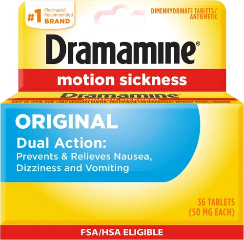 Vista 9 de Dramamine masticable, Alivio del mareo por movimiento, sabor a naranja, 4 unidades Chewables for Nausea Relief During Travel, Prevent & Relieve