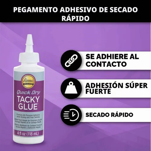 Vista 3 de Aleene's Pegamento pegajoso de secado rápido, accesorio multiusos premium, secado rápido y pegado rápido, 4 onzas líquidas, paquete de 3