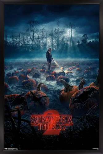 Vista 8 de Trends International Netflix Stranger Things: Season 2 - Póster de pared de calabazas, 14.725 x 22.375 pulgadas, versión enmarcada de madera