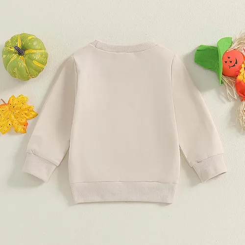 Vista 227 de Disfraz de Halloween para bebé, sudadera de calabaza con cuello redondo, suéter de manga larga, ropa de otoño