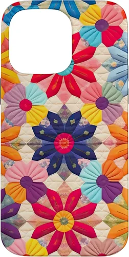 Vista 21 de Quilting Flower Blooms Quilt Pattern Case for iPhone 17