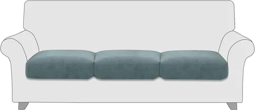 Vista 34 de Fundas de cojín de terciopelo para asiento de sofá, fundas elásticas para cojines de sofá, antideslizantes, protectores de muebles, fundas de cojín