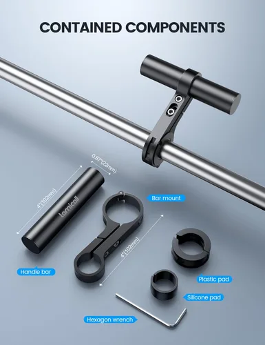 Vista 6 de Lamicall Extensor de manillar de bicicleta - Extensión de manillar de aleación de aluminio de 4 pulgadas de largo para bicicleta y motocicleta