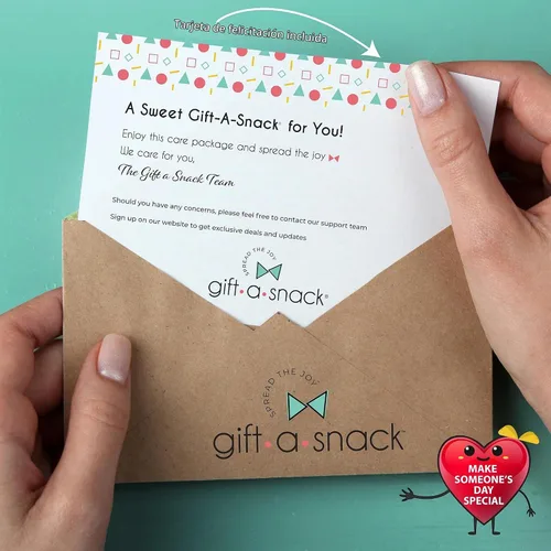 Vista 6 de Gift A Snack - Caja de aperitivos paquete variado de dulces + tarjeta