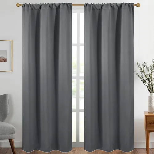 Vista 79 de Diraysid Cortinas opacas beige para dormitorio y sala de estar, cortinas con aislamiento térmico para oscurecer la habitación, 42 x 63 pulgadas, 2