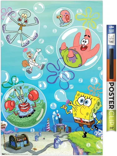 Vista 16 de Trends International Nickelodeon Spongebob Squarepants - Póster de burbujas de pared, 14.725 x 22.375 pulgadas, versión con marco de madera tipo