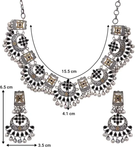 Vista 3 de Aheli Ethnic Designer Collections Necklace Earring Set Antique Jewelry Gift for Women