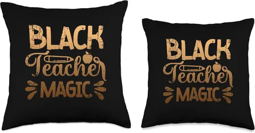 Vista 3 de Black Teacher Magic African American Educator Pride History Throw Pillow