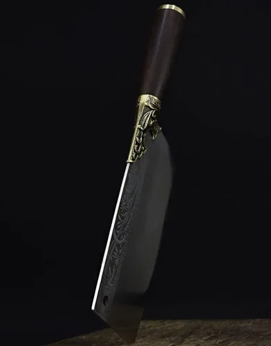 Vista 2 de Cuchillo de carne, cuchillo de cocina forjado a mano de 7.5 pulgadas, cuchillo de cocina de hoja afilada, cuchillo de cocina Longquan de China