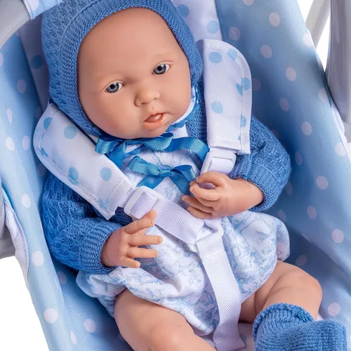 Vista 6 de JC Toys - Para mantener el tiempo de juego Columpio 2 en 1 para muñeca bebé y portador portátil para muñecas de hasta 18" Edades 3+ Azul