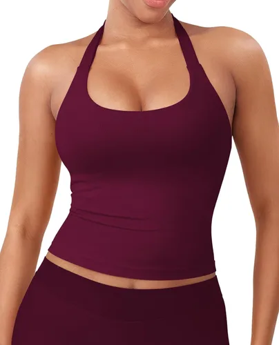 Vista 7 de YEOREO SoftHue Impact Halter - Camiseta sin mangas para mujer Blanco