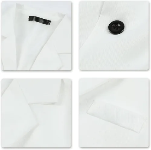 Vista 55 de YUNCLOS Chaqueta blazer casual de 1 botón con solapa con muescas para hombre