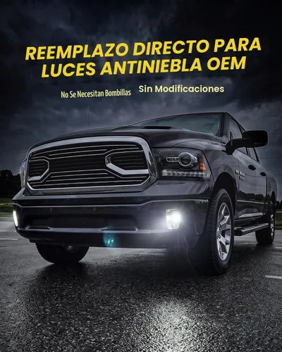Vista 2 de Juego de luces LED antiniebla compatibles con Dodge Ram 1500 de 4ª generación, 2013-2018, 2019-2020 Classic, kit de luces LED antiniebla de repuesto