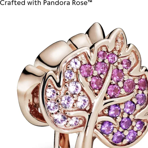Vista 3 de PANDORA Joyería con dije de rosa de hoja de pavé brillante Metal Cristal no aplica