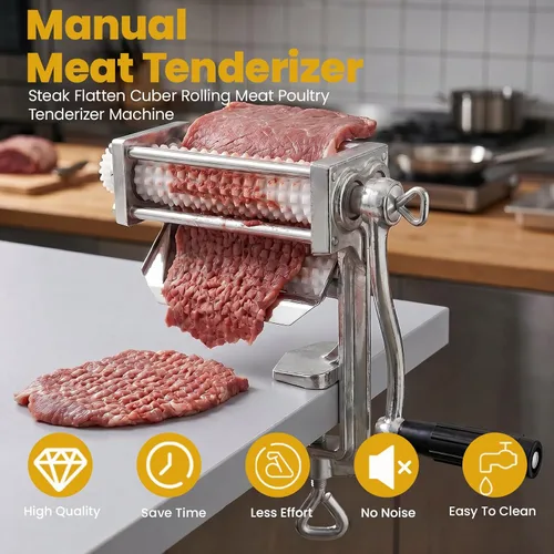 Vista 2 de Ablandador de carne manual resistente, herramienta de cocina para carne y aves de corral, herramienta de aplanado de carne, herramienta de aplanado