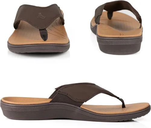Vista 2 de Powerstep Sandalias ortopédicas con soporte de arco para hombre con suela absorbente de golpes, banda de rodadura ligera y antideslizante