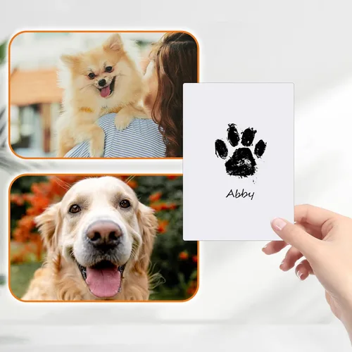 Vista 2 de Nabance Kit de huellas sin tinta para perros, gatos, huellas de mascotas