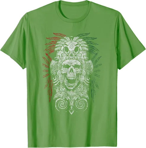 Vista 17 de Camiseta de Calavera Azteca con máscara Mayas Calavera Azteca, Negro