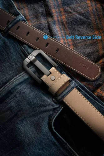 Vista 5 de Cinturón de cuero para pistola para hombre, cinturón resistente de 1.5 pulgadas para trabajo CCW