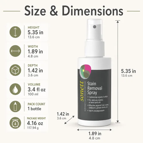 Vista 4 de Sonett Spray quitamanchas para ropa, seguro para lana y seda, 3.4 onzas líquidas, 6
