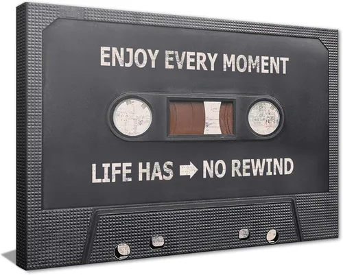 Vista 13 de MAMAGO Impresiones de cinta vintage de cassett motivacional, decoración de pared, cinta azul HD que hace que la felicidad sea más fuerte