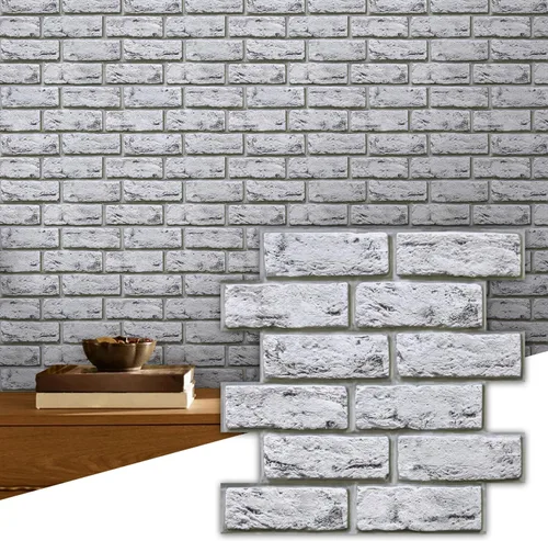 Vista 23 de Commomy Azulejos de pared 3D de madera sintética para despegar y pegar, 10 Madera-AB